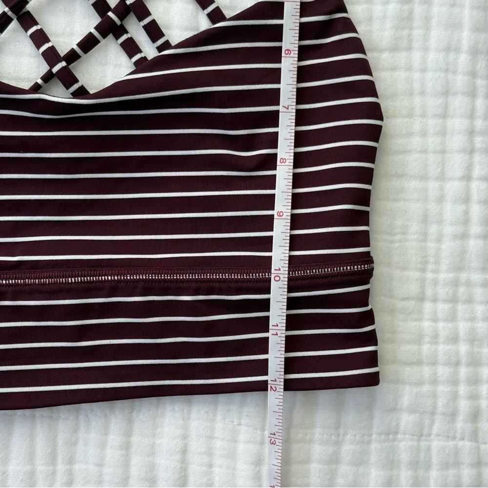 Lululemon Free to Be Bra long line sports bra size 4 purple & white stripe - Picture 8 of 8